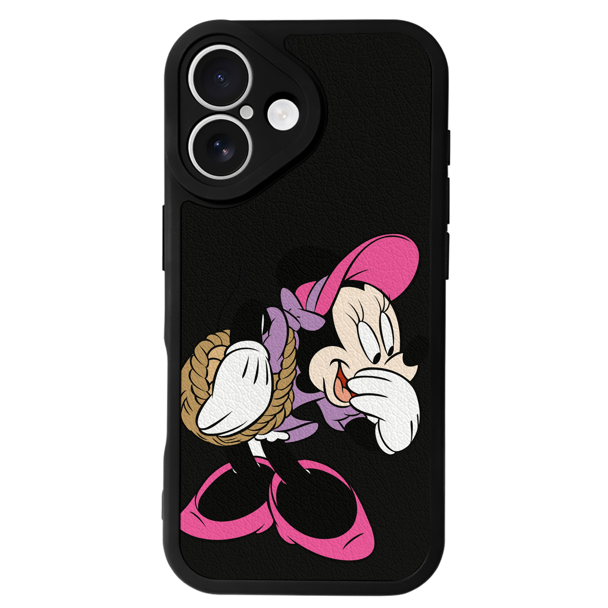 （画像用） ミッキーマウス Mickey Mouse 【iPhone 16シリーズ対応】シリコンスマホケース（レザー調） 材質：シリコン